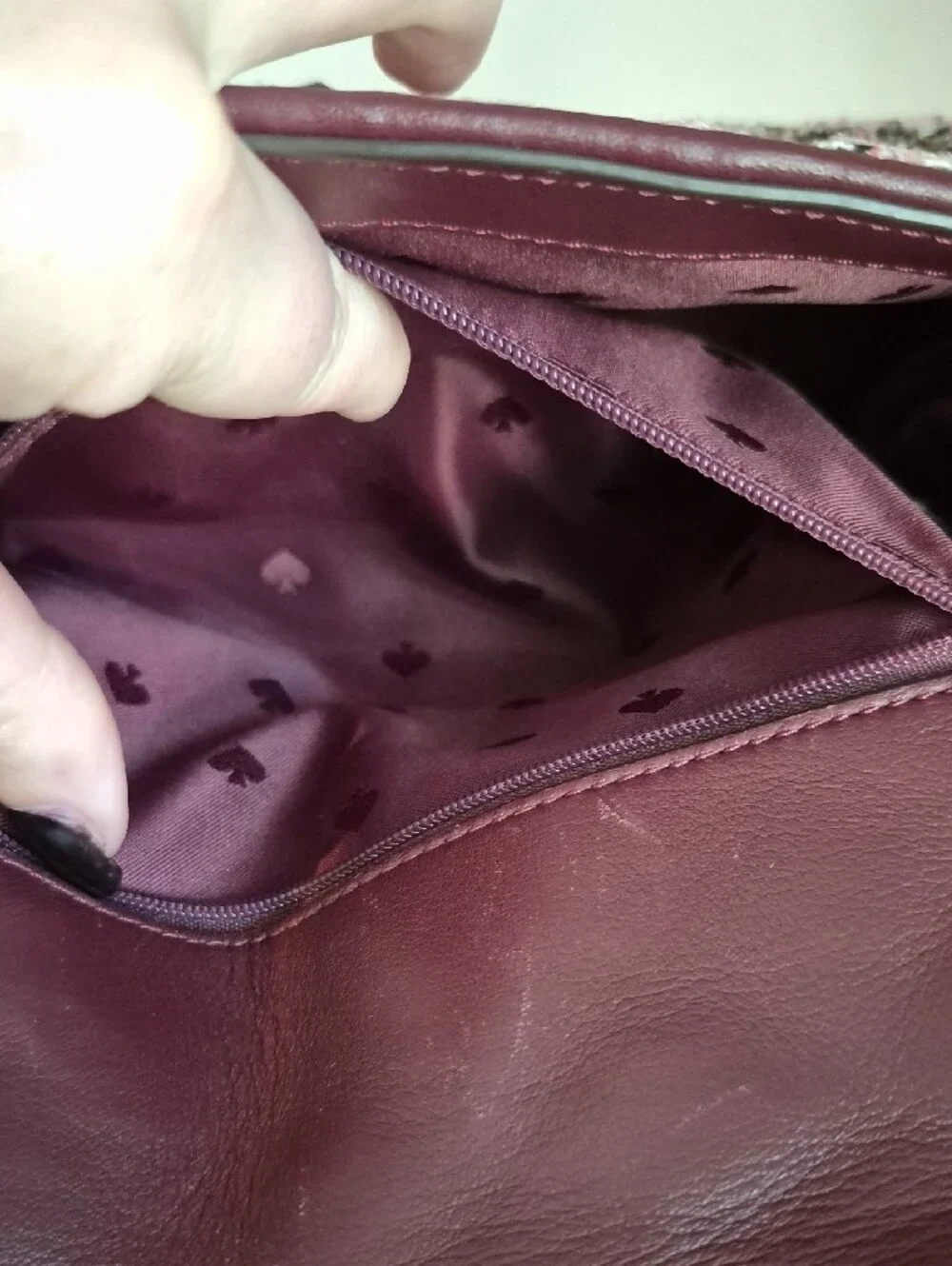 Kate Spade Tweed Chain And Leather Bag